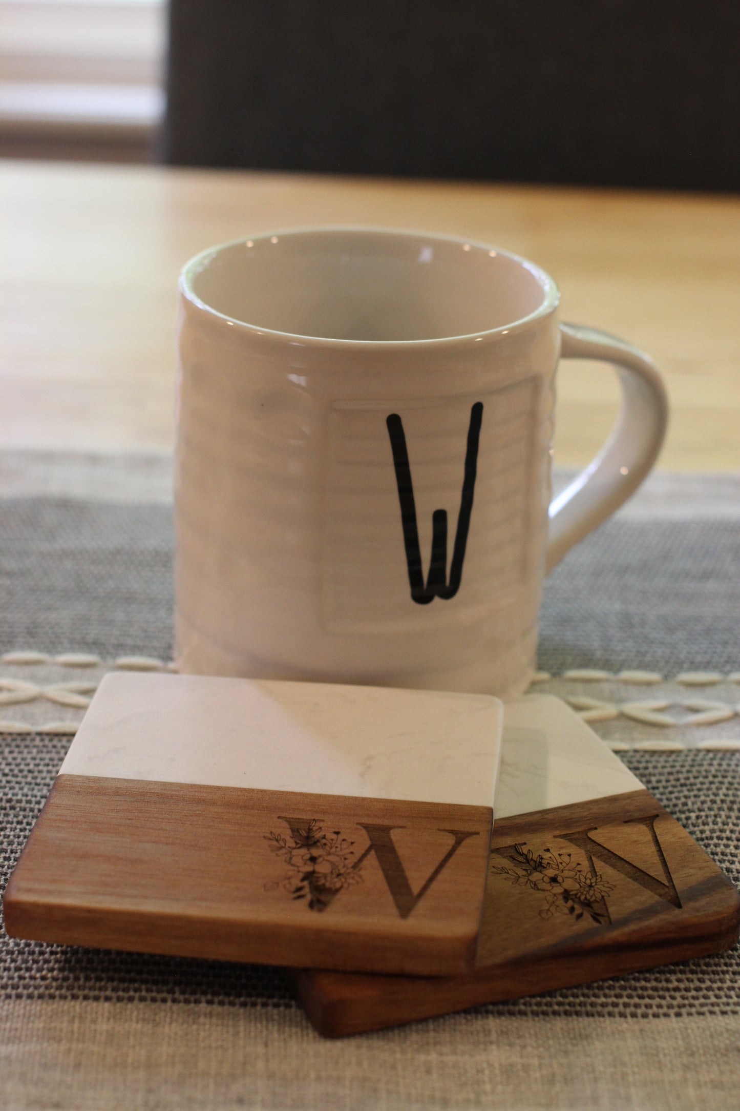 Floral Letter Coaster Set (2)