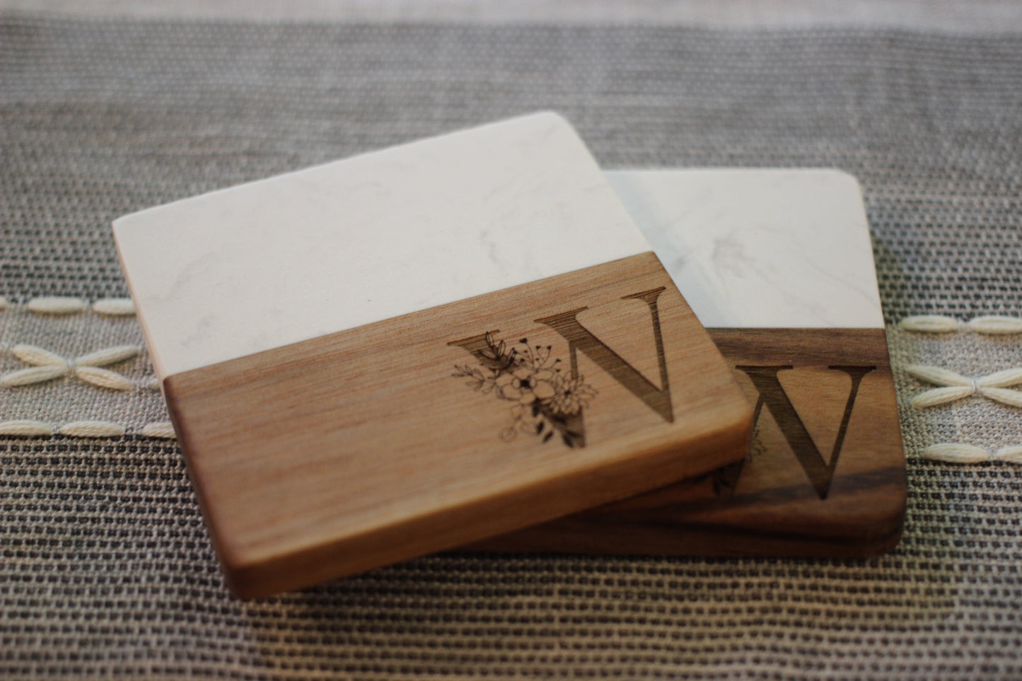 Floral Letter Coaster Set (2)